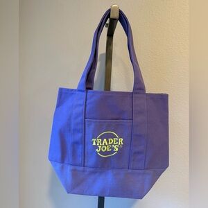 NWT Trader Joe’s small purple canvas tote bag